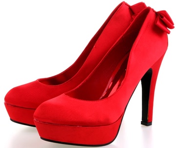 苏雅琪2014新款红色婚鞋 新娘花朵鞋高跟单鞋 结婚红鞋女HX-0023