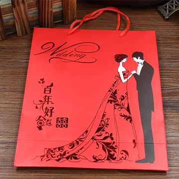 婚礼结婚回礼袋手提袋子喜糖盒袋子婚庆用品批发创意礼品袋子西安