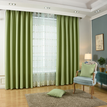 现代简约纯色棉麻窗帘成品客厅卧室落地飘窗遮阳亚麻遮光布可定制