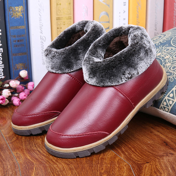 冬季真皮棉鞋居家室内保暖鞋家居地板棉鞋包跟棉拖鞋防滑牛筋底鞋