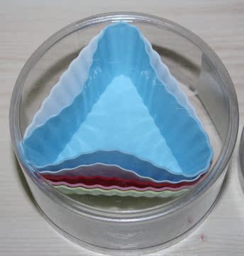 60年日本正品三角型马芬蛋糕模 SNJ硅胶烘焙模具5只套装